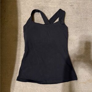 Lucy Power Black Crossback Athletic Tank Top | Women’s Small | Built-In Support